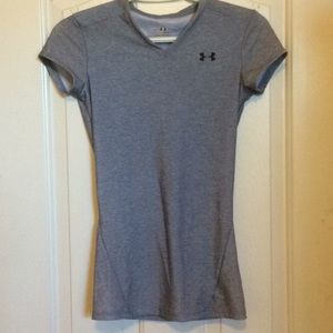 Under Armour Gray V neck compression top